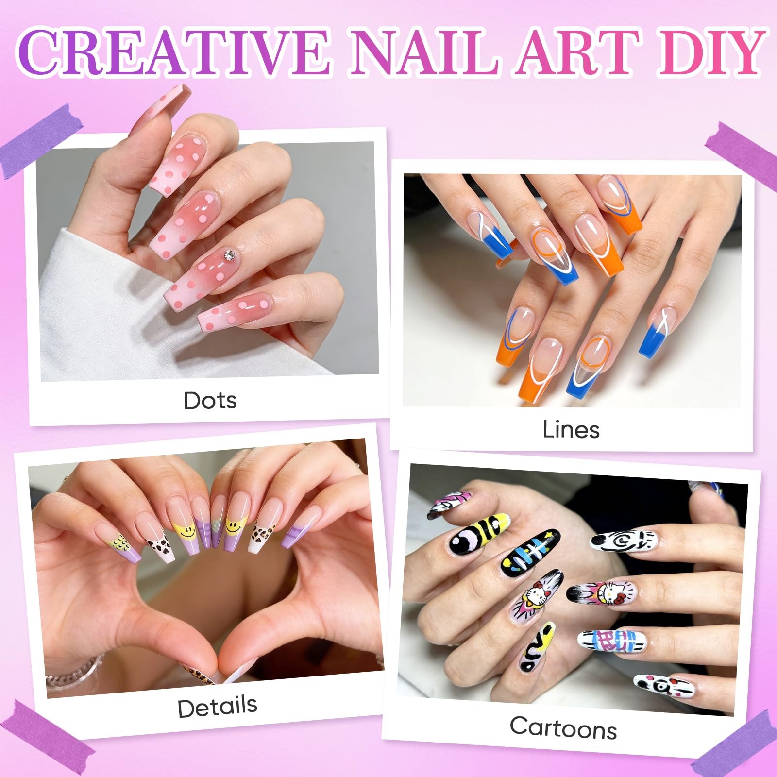 12 Colors Nail Art Marker Pens Set, Nail Markers for Nail Art, Suitable for N…