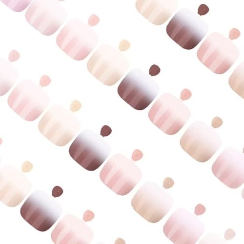 216 Pcs Ombre Press on Toenails Short Square Fake Toe Nails, Full Cover Glossy