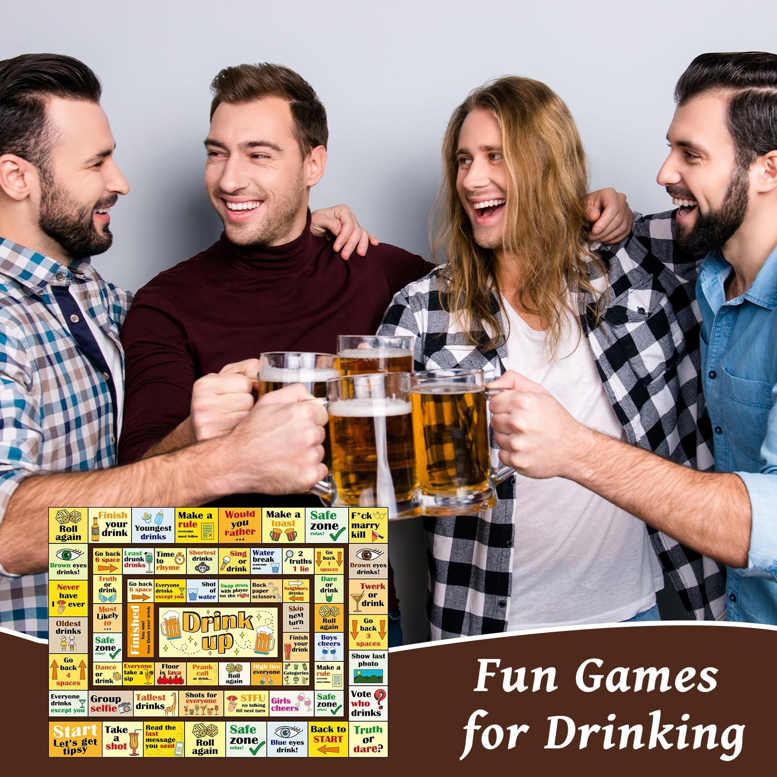 Lonfliness Drinking Board Games for Adults Funny 15 x 11 inches, Multicolored