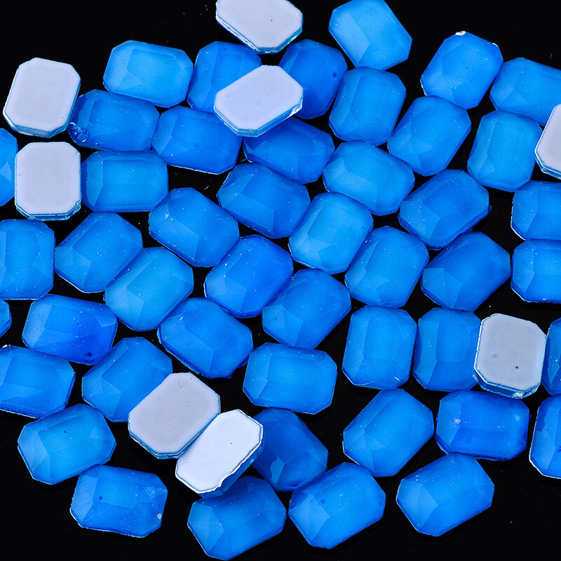 20pcs 6x8mm Nail Art Shaped Rectangular Flat Bottom Glass Rhinestone