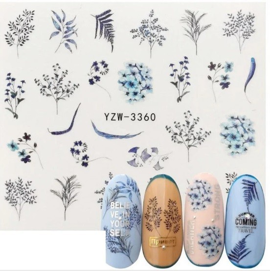 Flower, Floral Nail Art Water Decals DIY Nail Wraps.(Group 3)