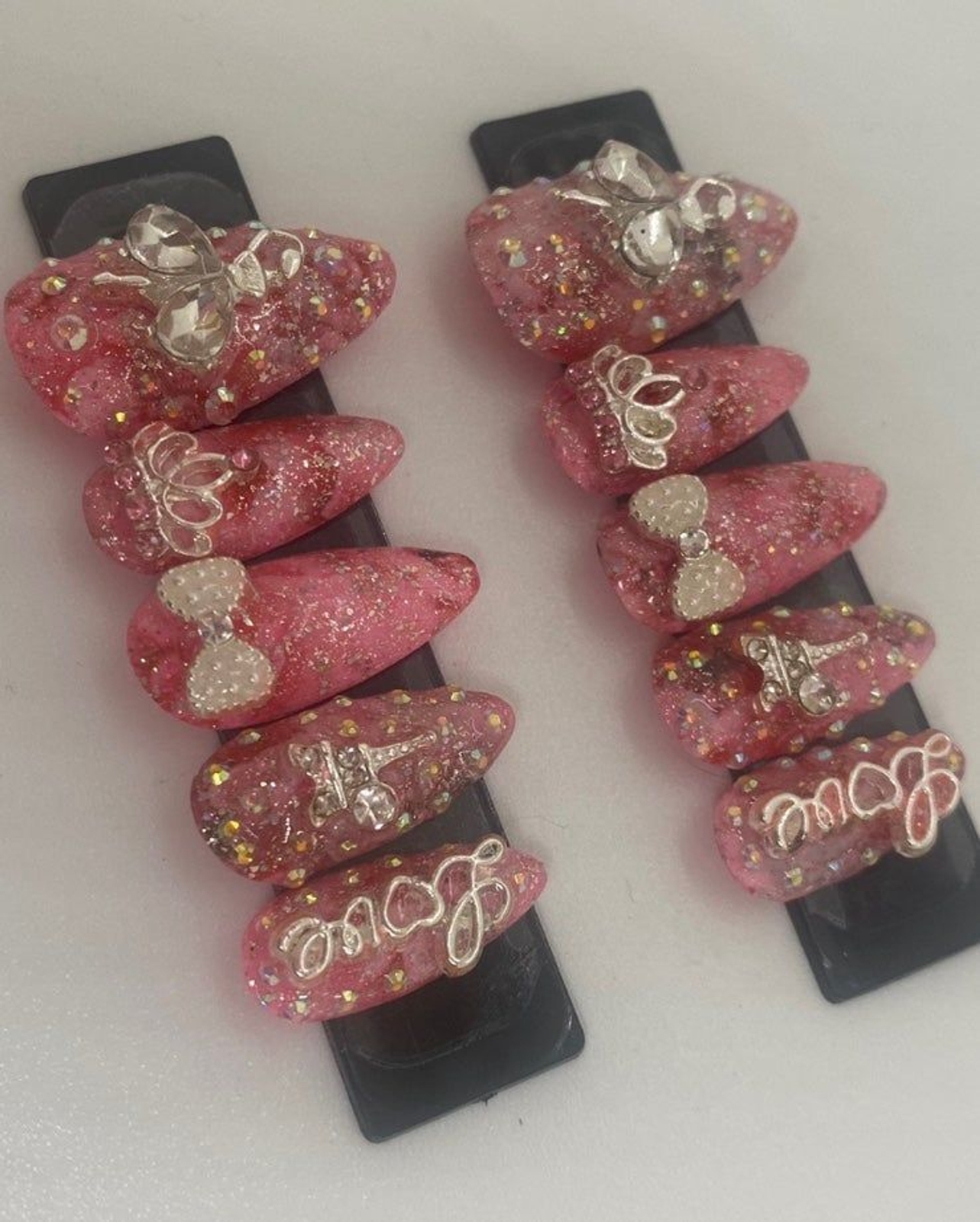 Love Pink Ballerina Almond Press On Nails
