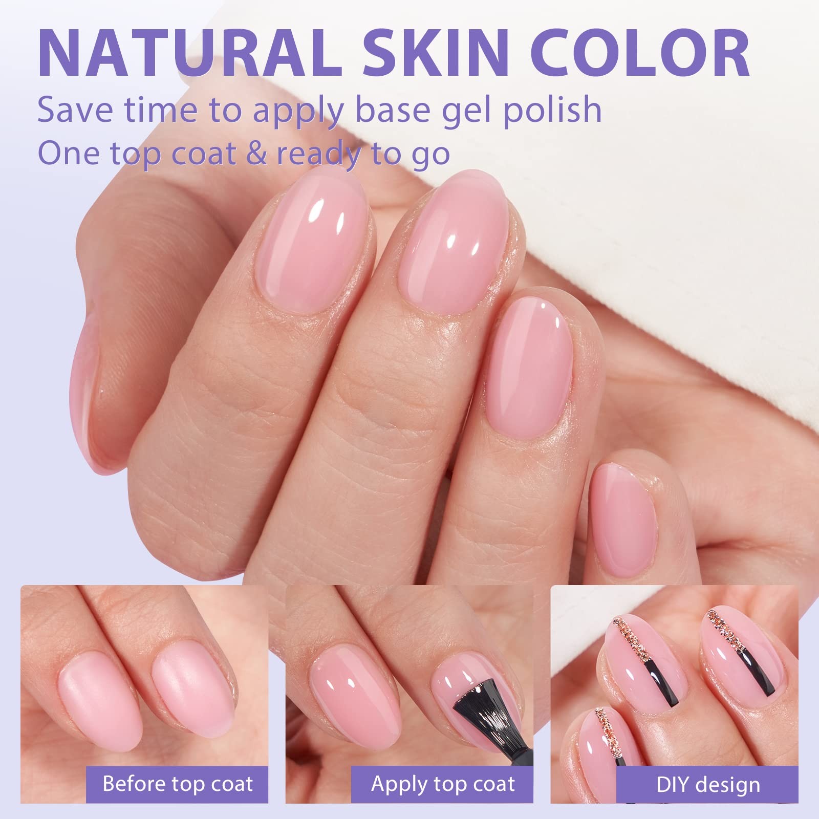 XCOATTIPS Natural Nail Tips Matte- Extra Short Almond Press On Nails Pink, Lo…