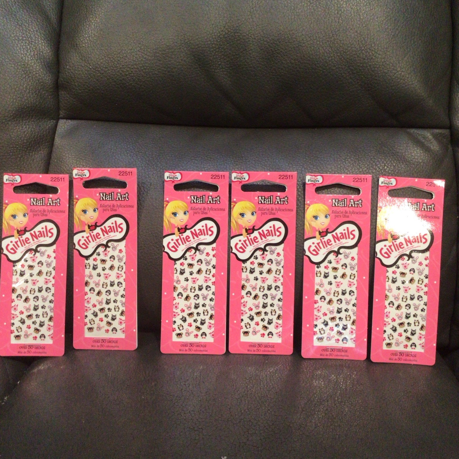 Fing’rs Girlie Nails Nail Art Decals Lot Of 6 Packs #22511