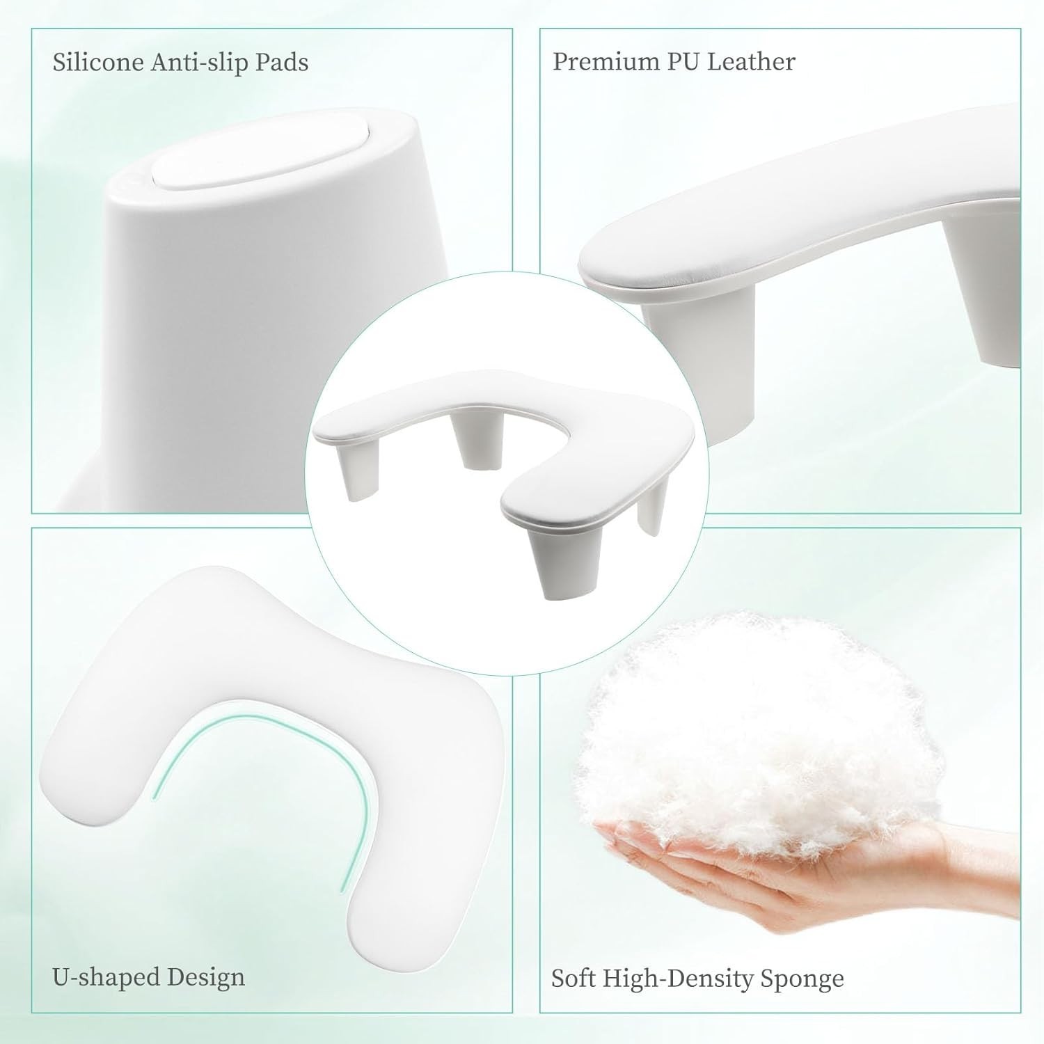 U Shape Arm Rest Nail Hand Pillow white