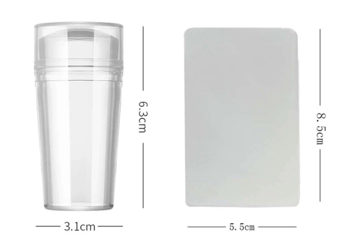 Double Head Silicone Nail Art Stamping Stainless Steel Template Stamper Scraper
