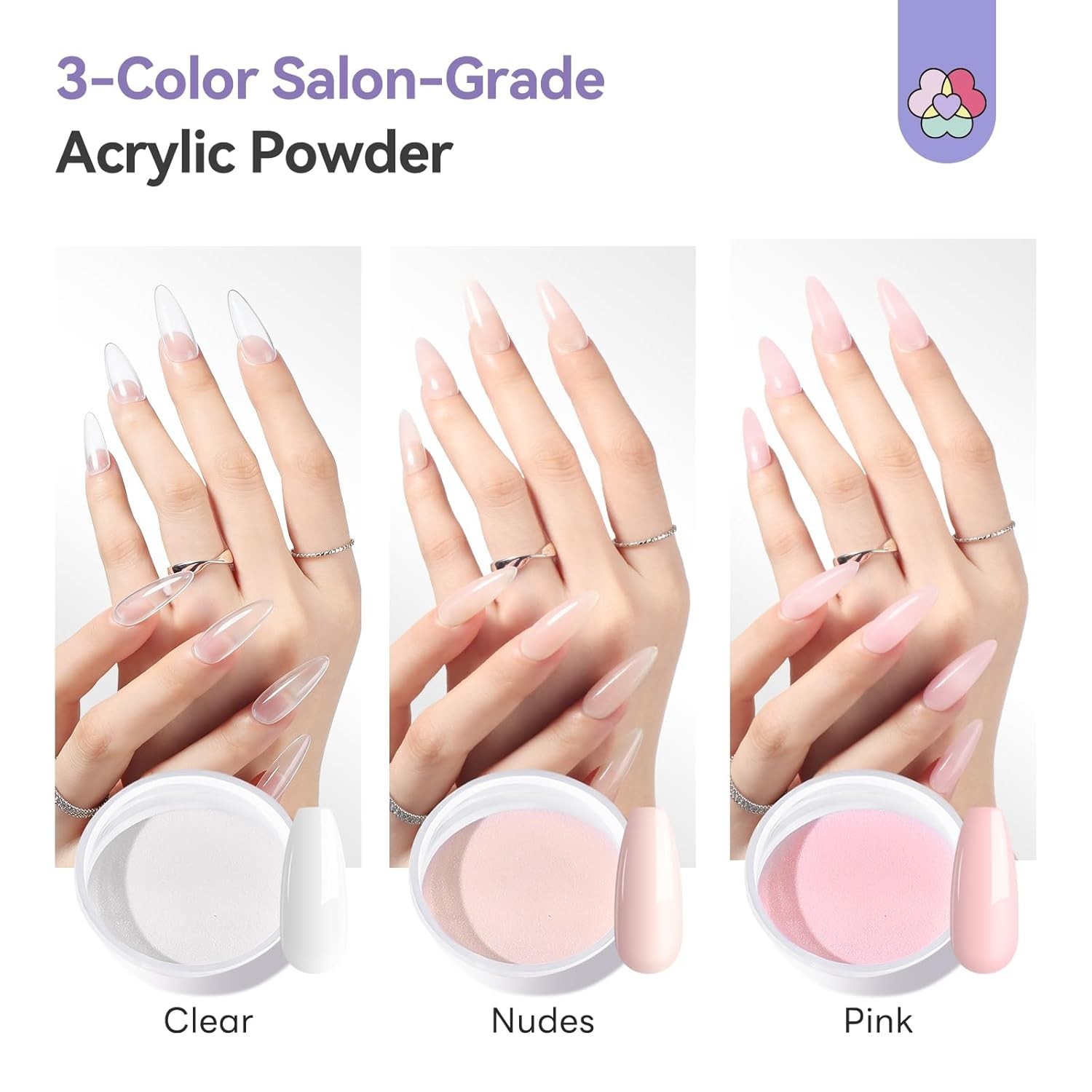 SAVILAND Acrylic Nail Kit Beginner Clear Pink Nude Powder Liquid Brush File