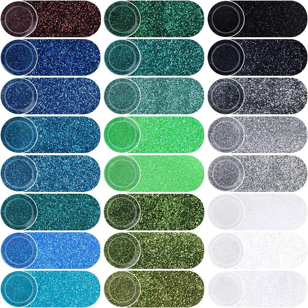 48 Color Fine Glitter Powder Set for Nails Makeup Resin Crafts DIY