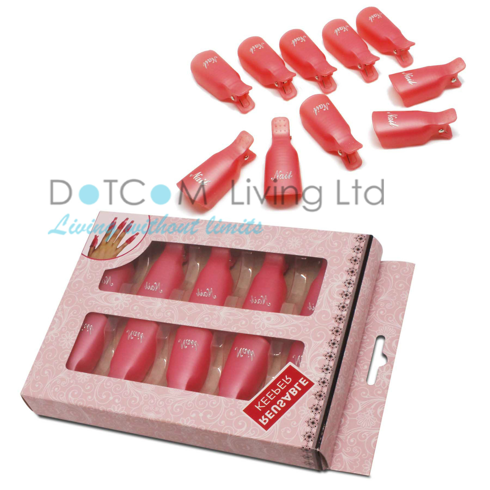 10 Wearable Soaker Wrap Cleaner Clip Cap Gel Polish Remover UV Acrylic Nail Art
