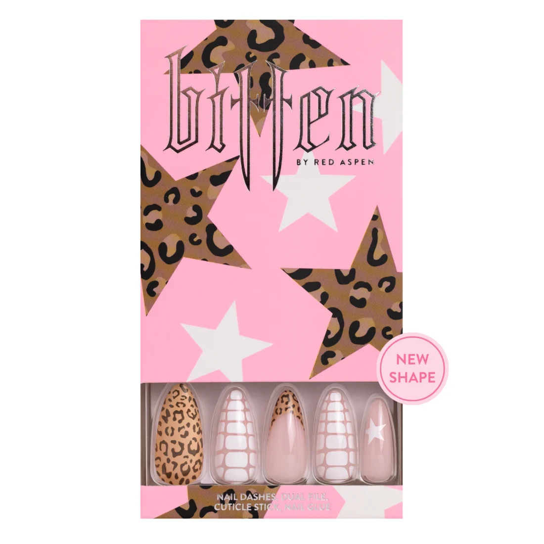 Red Aspen Press On Nails- Roxy’s Rebel Remix-Long Stiletto-Leopard