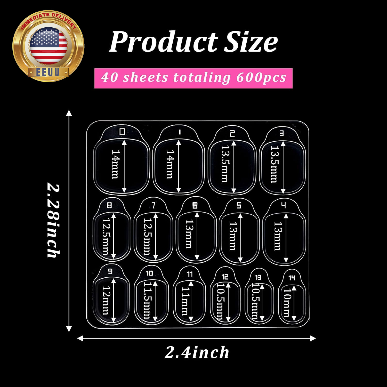 600Pcs Nail Adhesive Tabs Nail Stickers for Press on Nails Sticky Tabs Double Si