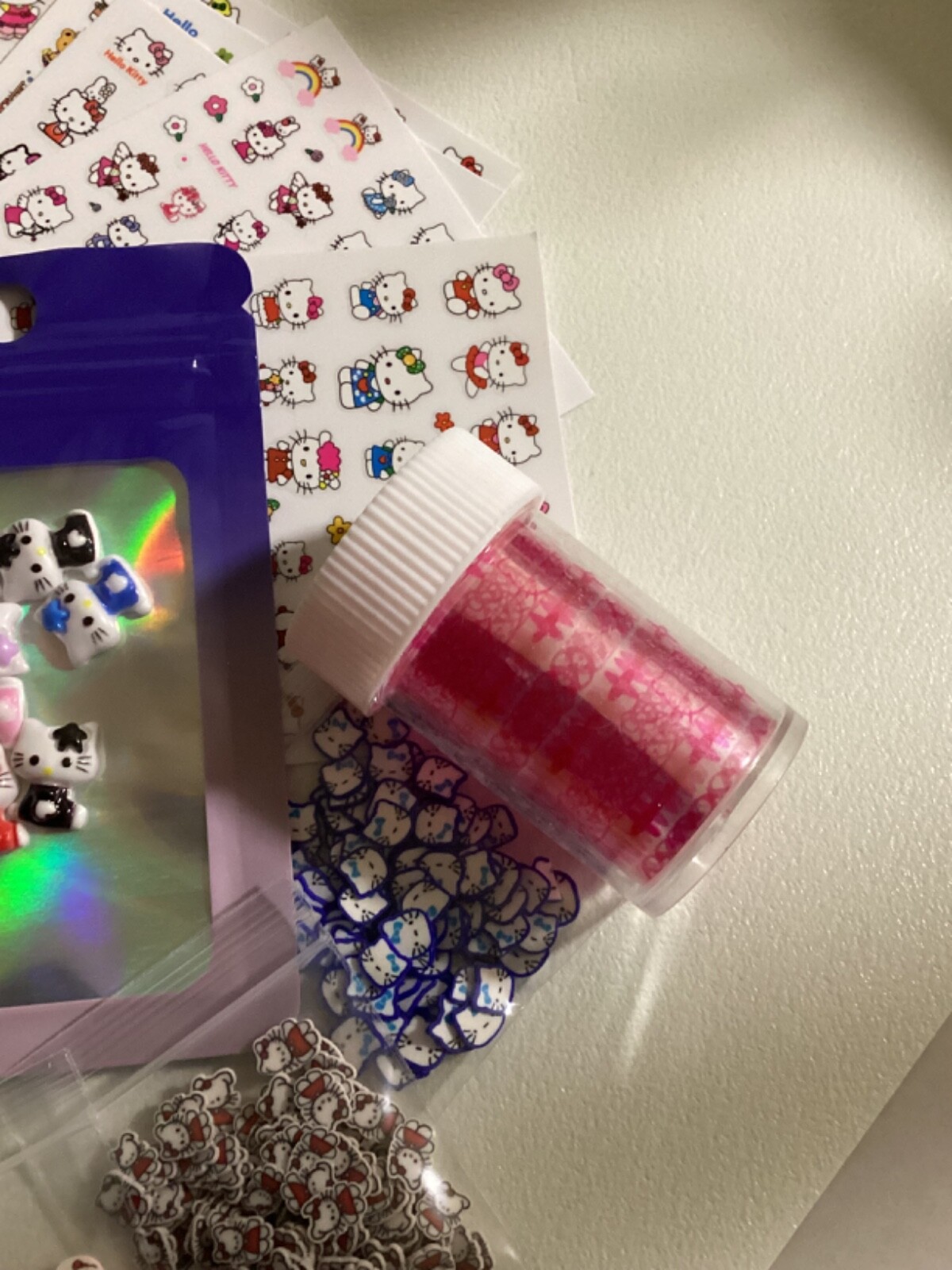 Grab bags Cartoon Hello Kitty Flat back Nail Art Manicure Decors Charm lot