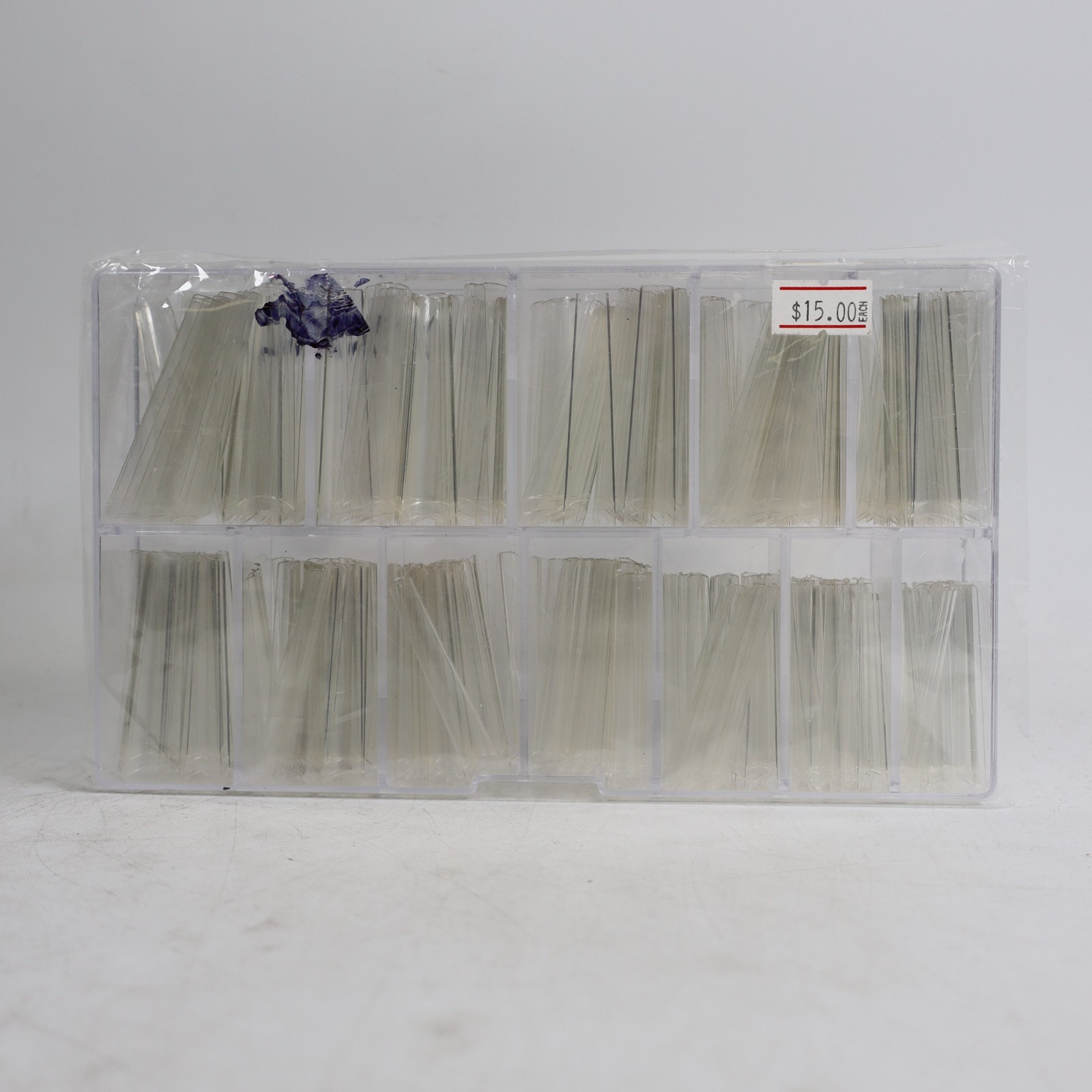504-Piece Set of XXXL Clear Square Nail Tips for Acrylic Nails 12 Sizes