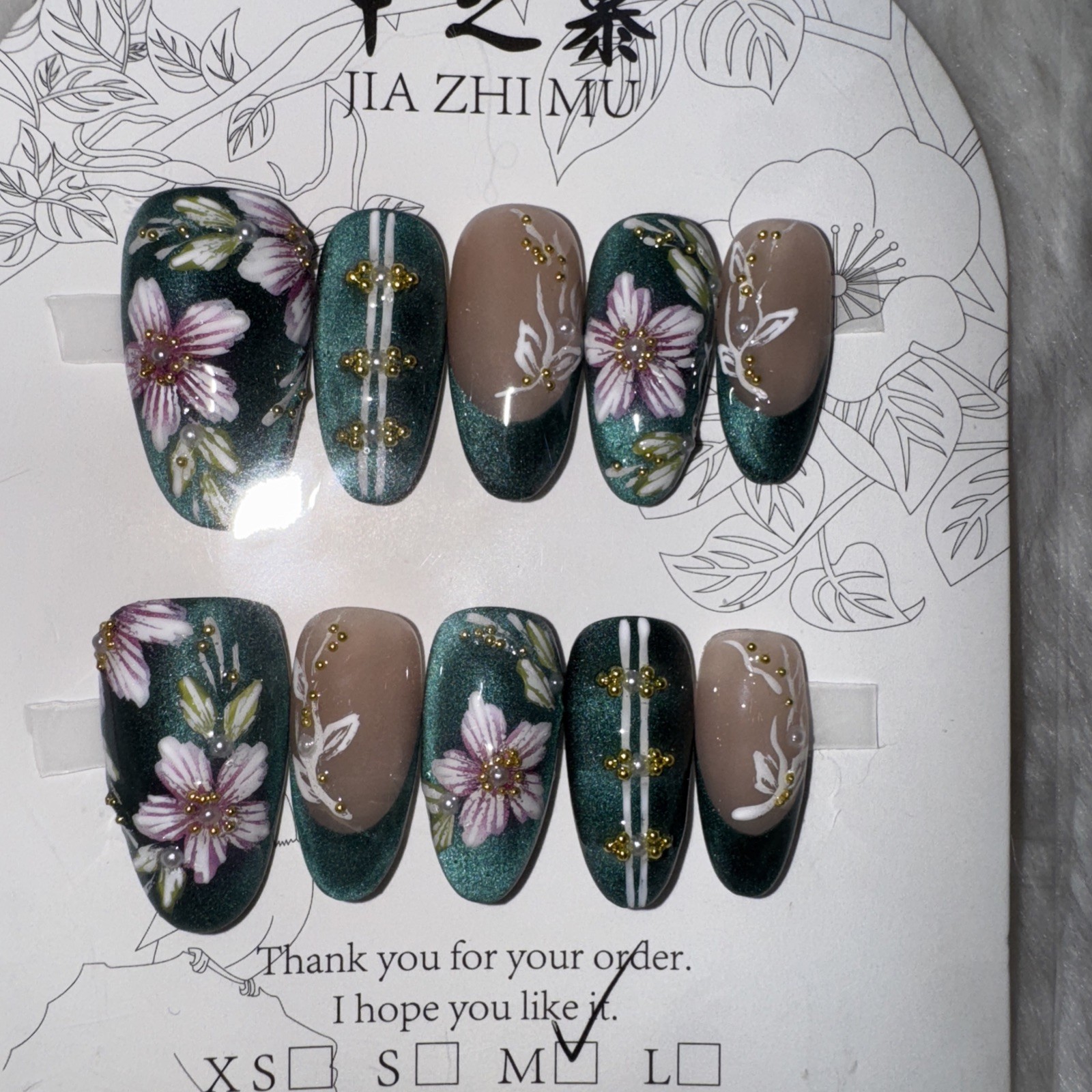 4 Packs Of 10pcs Almond Press On nails | 3D Unique Designs| Size M | Reusable 10