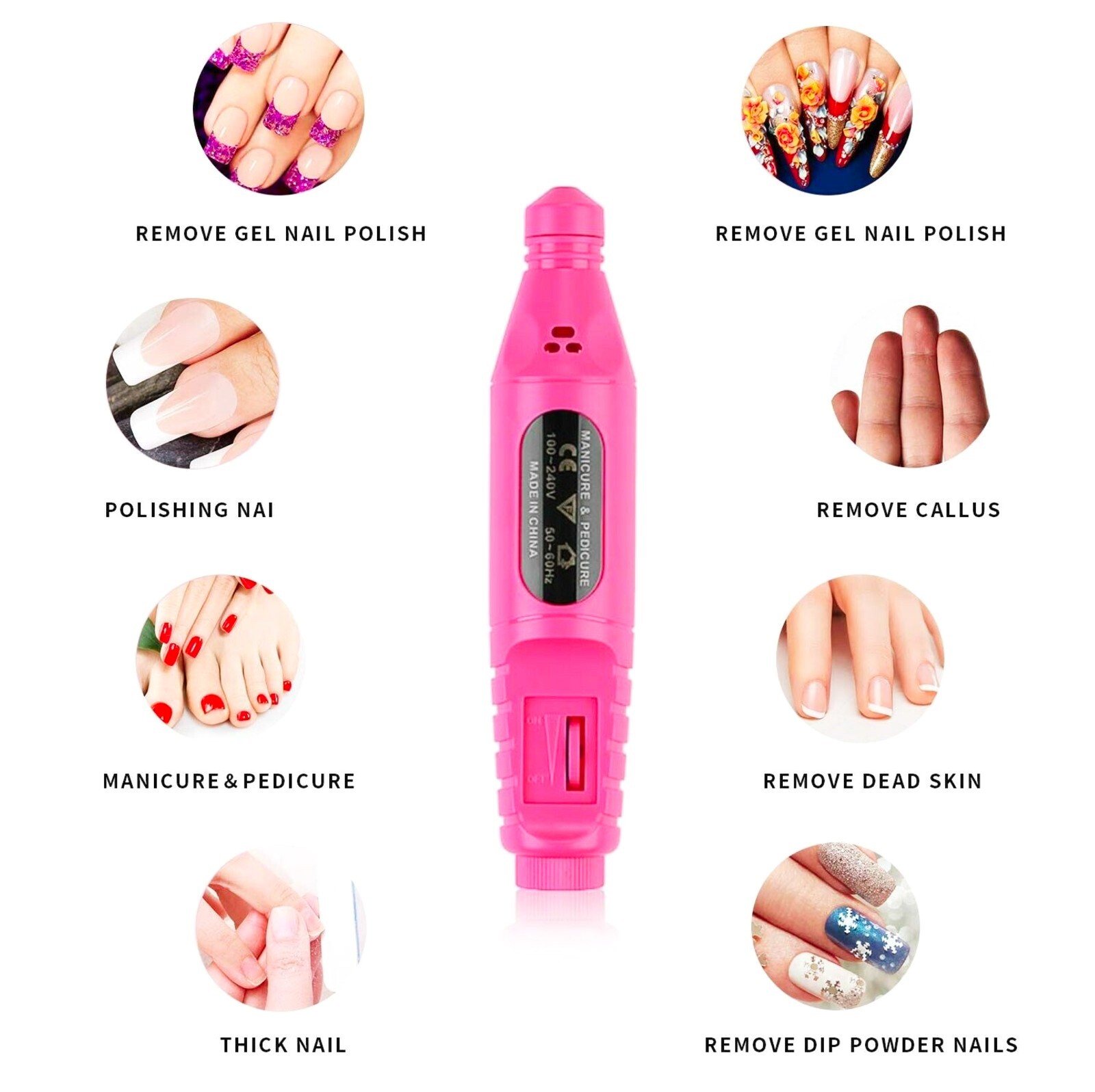 ELECTRIC NAIL ART DRILL FILE ACRYLIC MANICURE PEDICURE PORTABL MACHINE KIT✅ND003