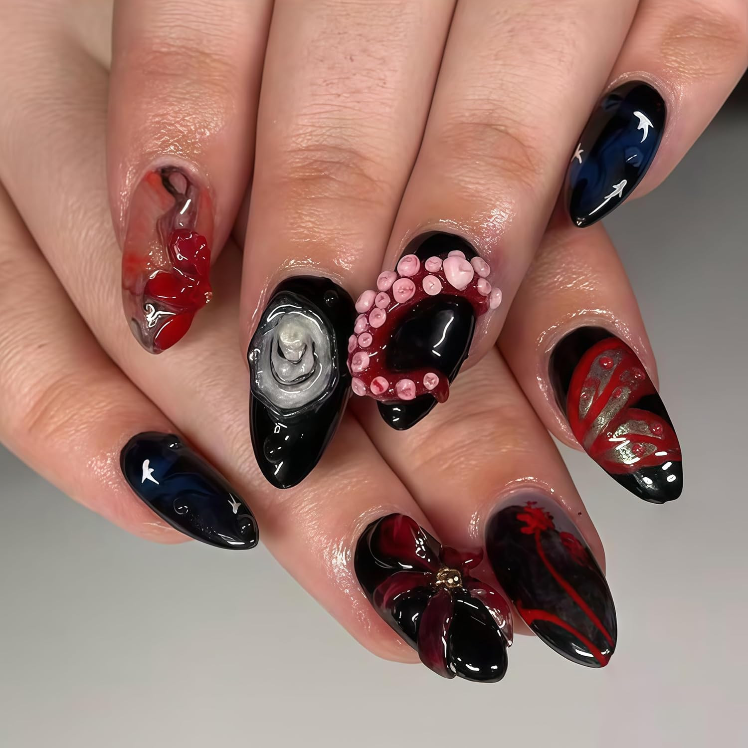 3D Octopus Nail Mold Multiple Shapes Octopuss Tentacles Silicone Nails Molds Acc