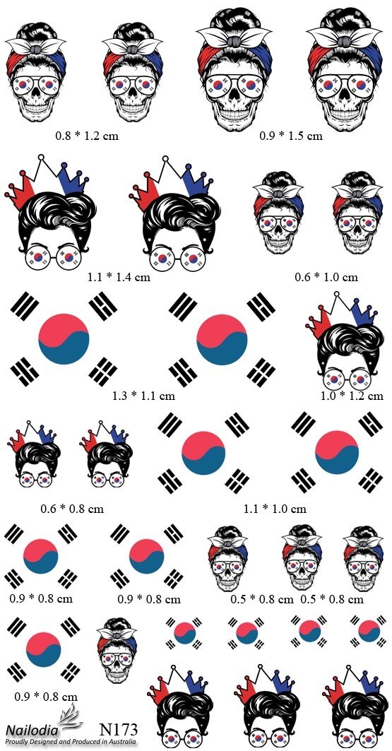 I love South Korea Nail Art Decal Sticker Water Transfer Slider