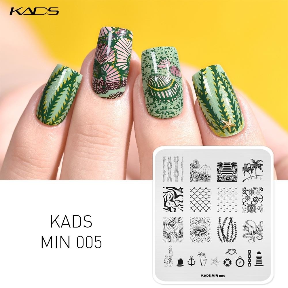 KADS Min 005 Nail Stamp Plate Template Series Beach Ocean Sea Sailor Anchor Tree