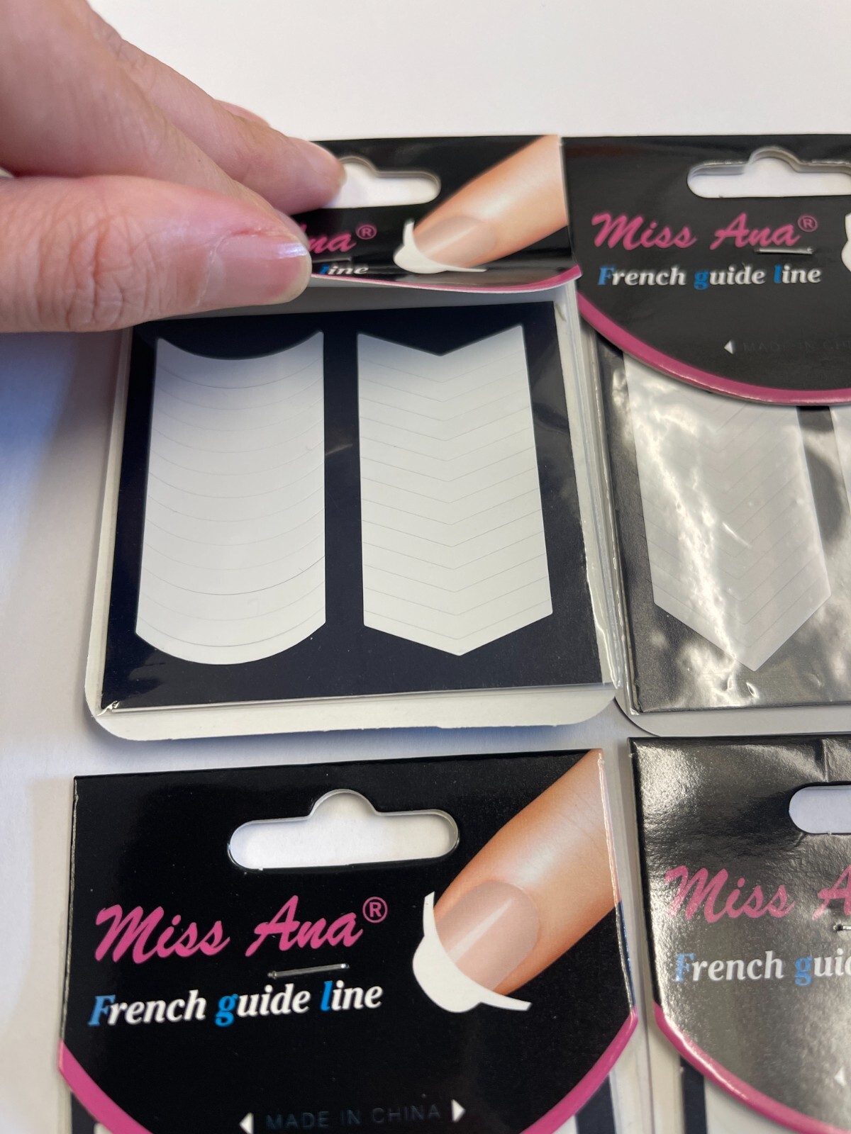 4 pack (150pc) French Manicure Nail Art Tips Form Guide Sticker DIY Stencil USA