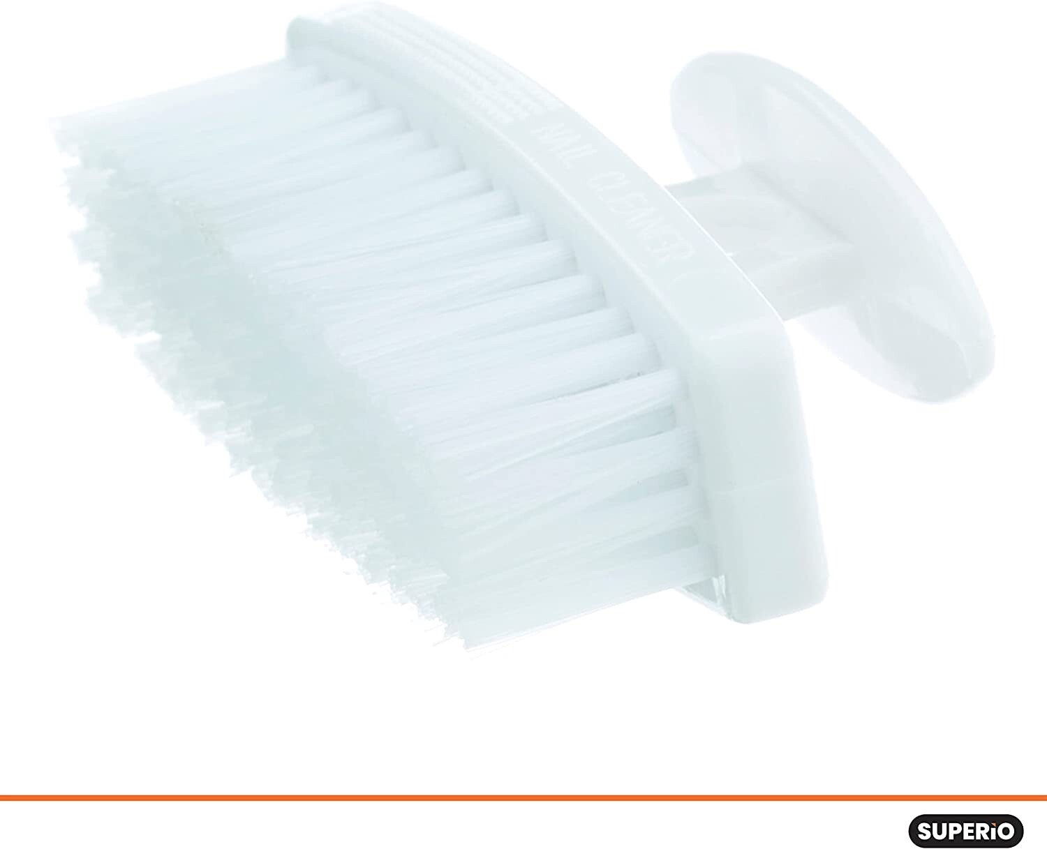 Superio Heavy Duty Durable White Nail Brush Cleaner with Handle Stiff Bristles