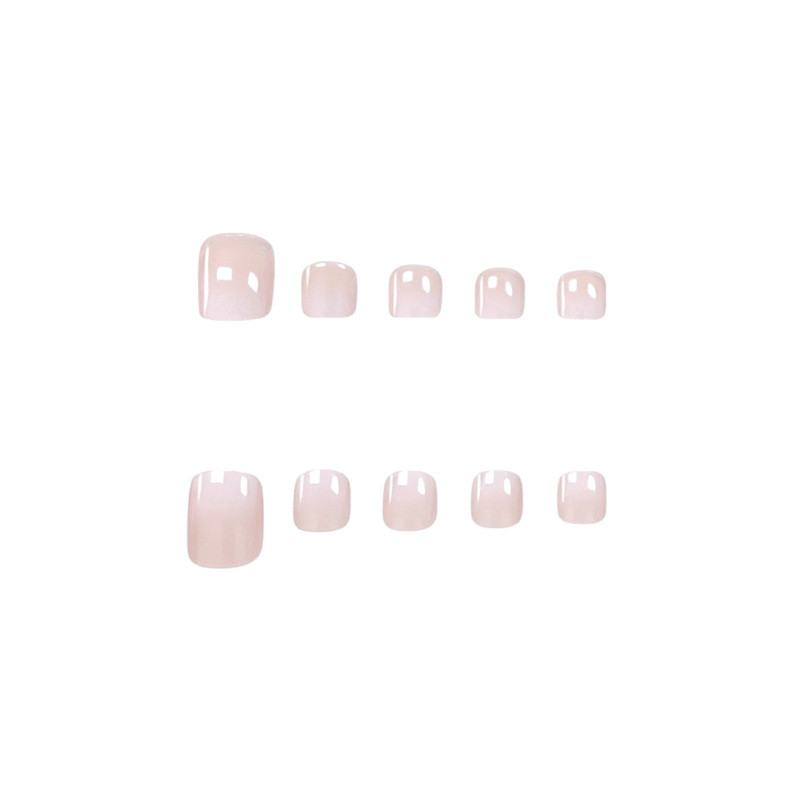 48 Pcs Nude Gradient Short Square Toe Press on Nails, Soft Vacation Fake Nails