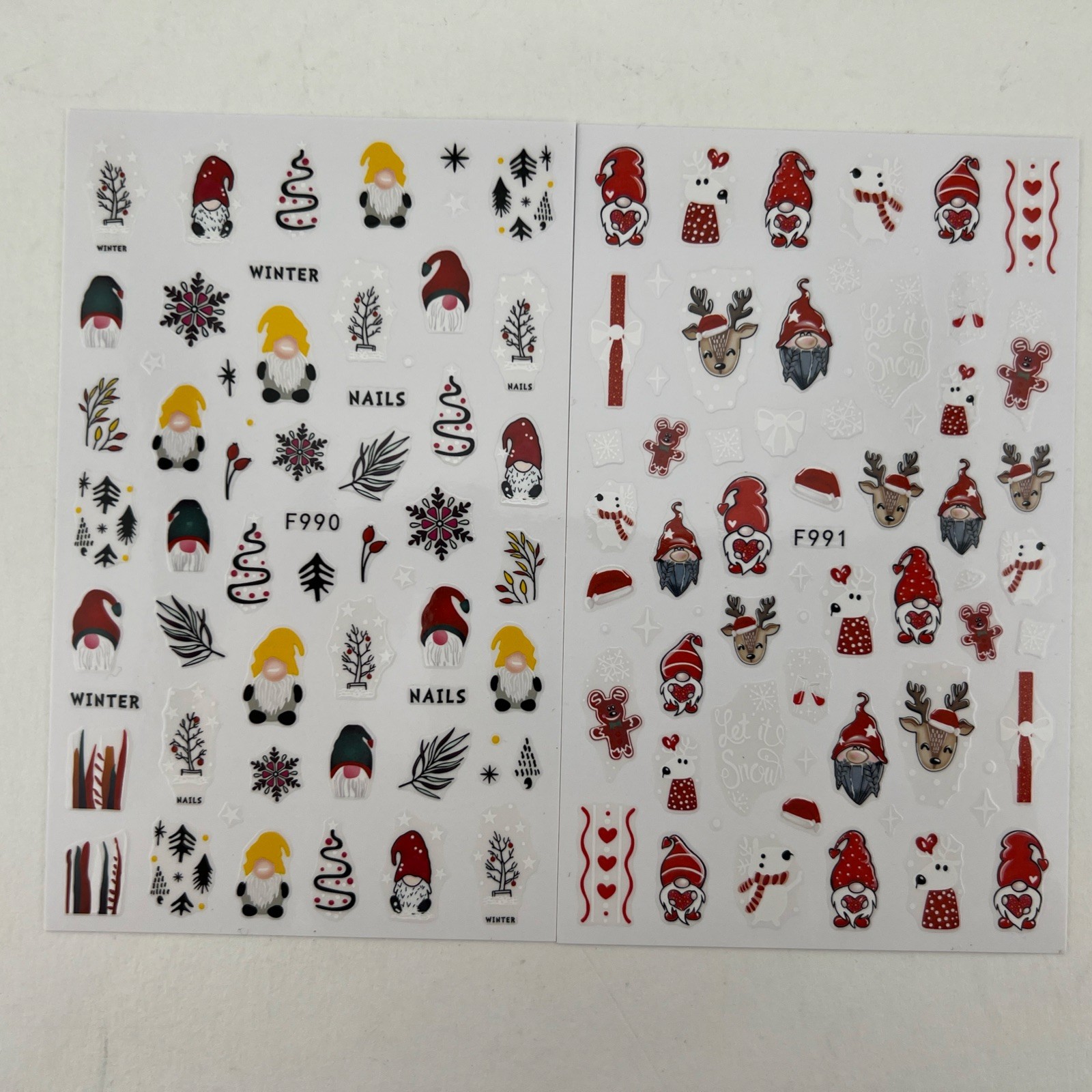 Christmas Nail Art Stickers Decals Adhesive Santa, 10 sheets Ea, 5pk = 50 sheets
