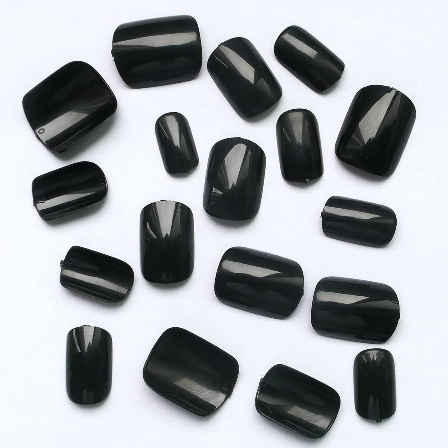 240Pcs Short Press on Nails Black Full Cover Short Square Fake Nails Glossy