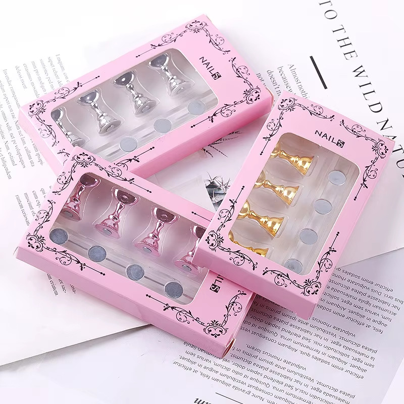 MAGNETIC MANICURE NAIL ART PRACTICE DISPLAY STAND FALSE TIP HOLDER MAKE SAMPLE