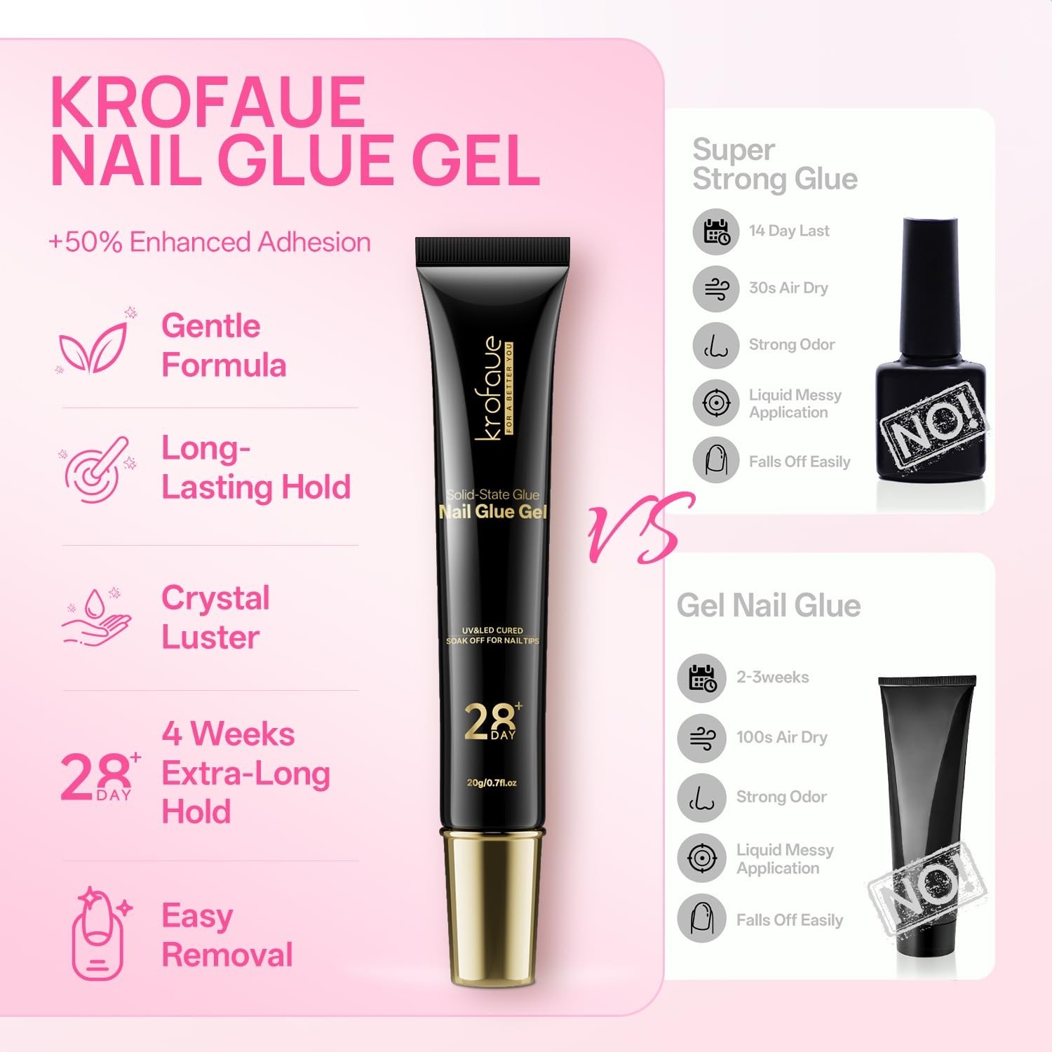 Long-Wearing Solid Nail Glue Gel – Easy Application & Safe for Sensitive Nails