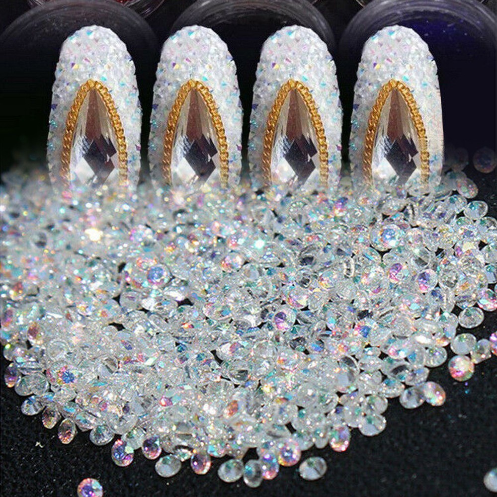 5000PC DIY Micro Crystal 3D Nail Art Zircon Rhinestone 1.2mm Beads Decor Sticker