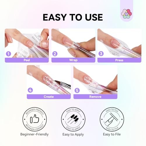 Plus Nail Forms – Reusable Sticky Nail Form for Builder Gel – Super Clear