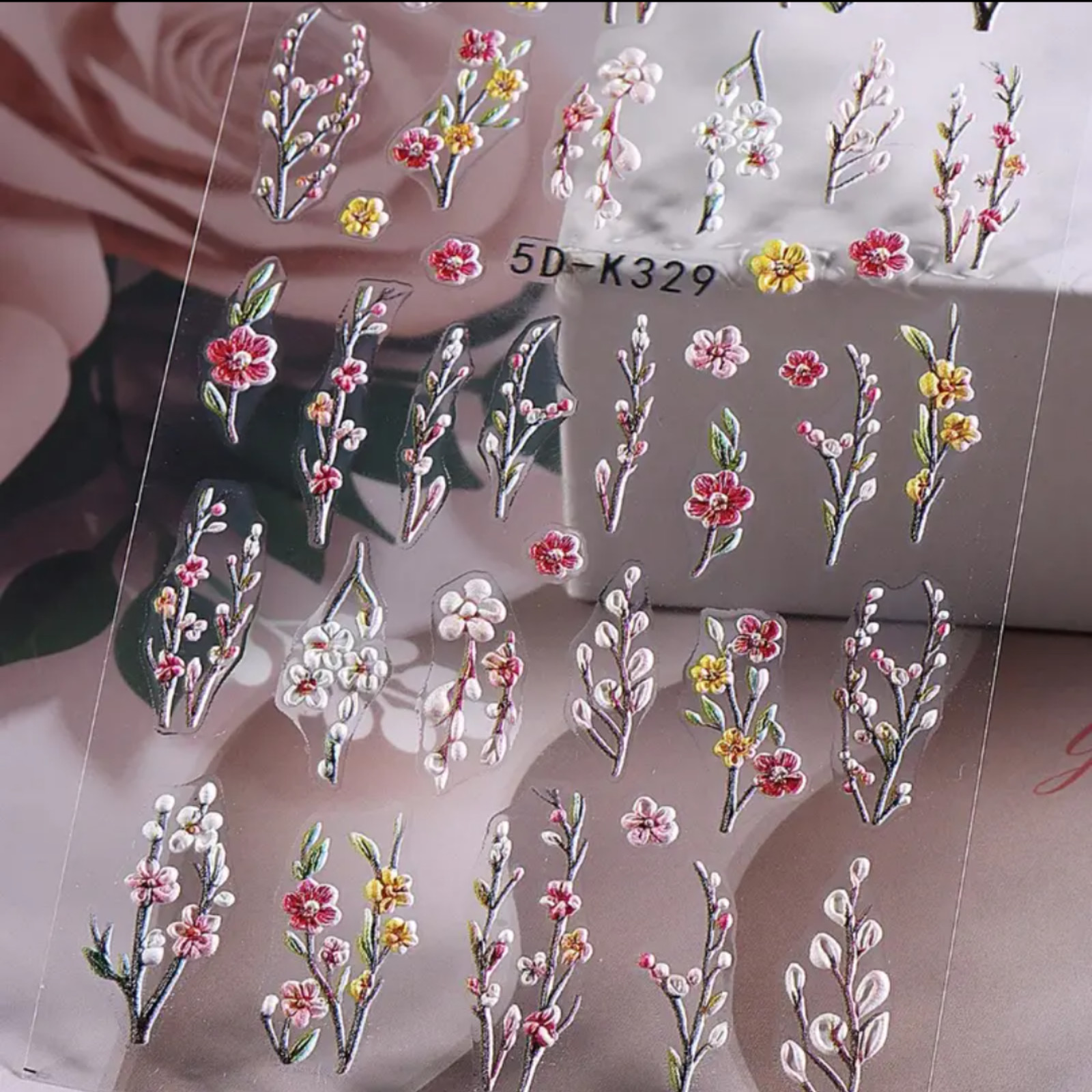 5D Floral Nail Stickers, Spring Daisy Nail Stickers,Manicure Decoration, Nail St
