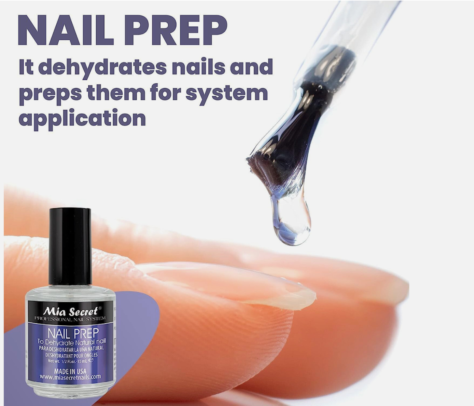 MIA SECRET NAIL PREP DEHYDRATE NATURAL NAIL 0.5 OZ | 15ML #NP-30 | JBS