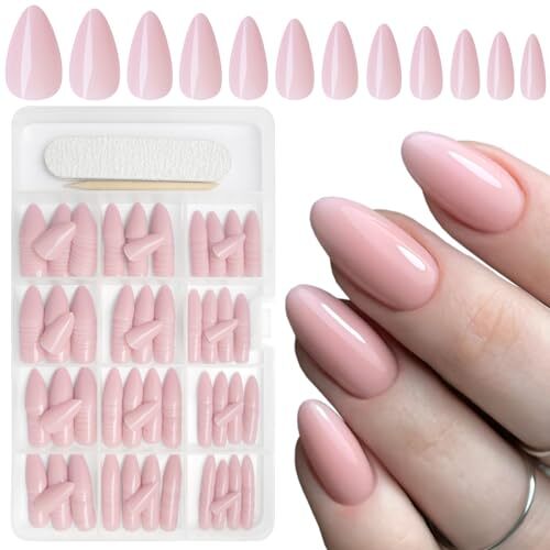 360pcs Press on Nails Short Almond Fake Nails Pink Nails Press on Acrylic Nude