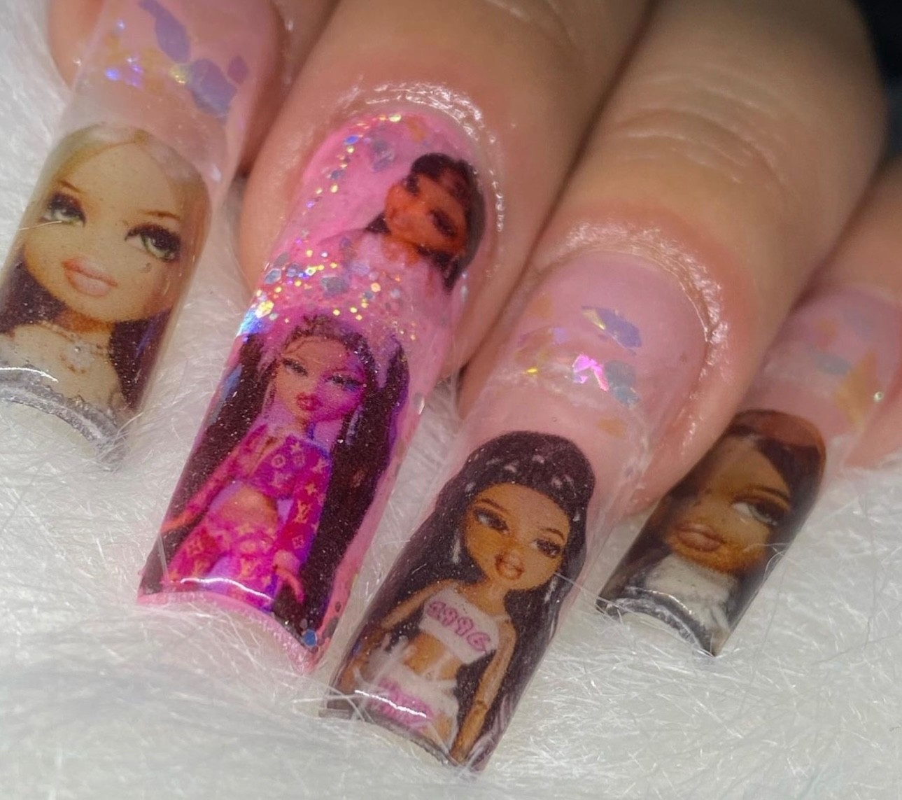 Baddie Bratz Doll Nail Decals Waterslide Airbrush Nail Art Nail Wraps Stickers
