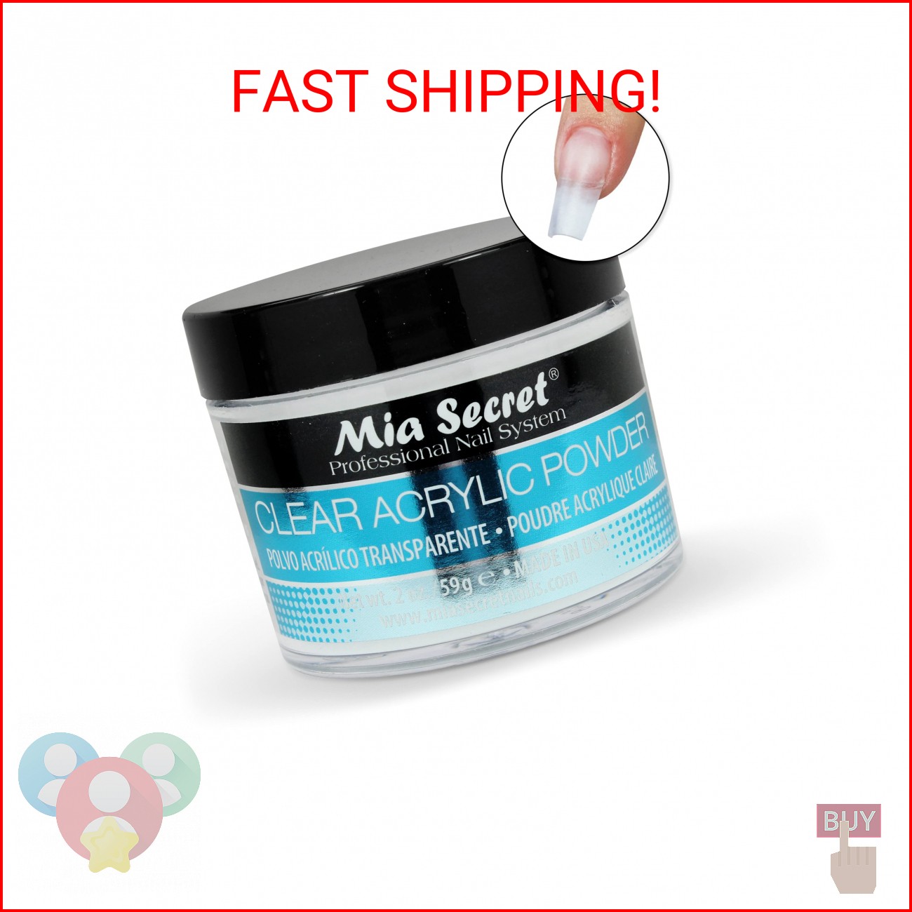 Mia Secret Clear Acrylic Powder (1oz)