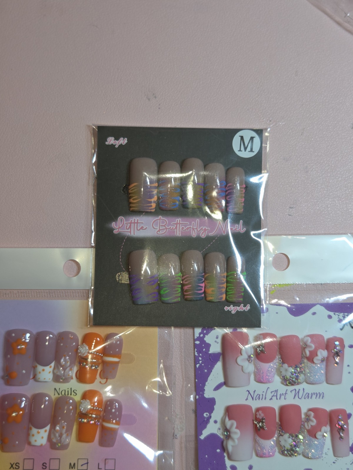 Press On Nails Handmade Medium Short Square Bundle Of 3