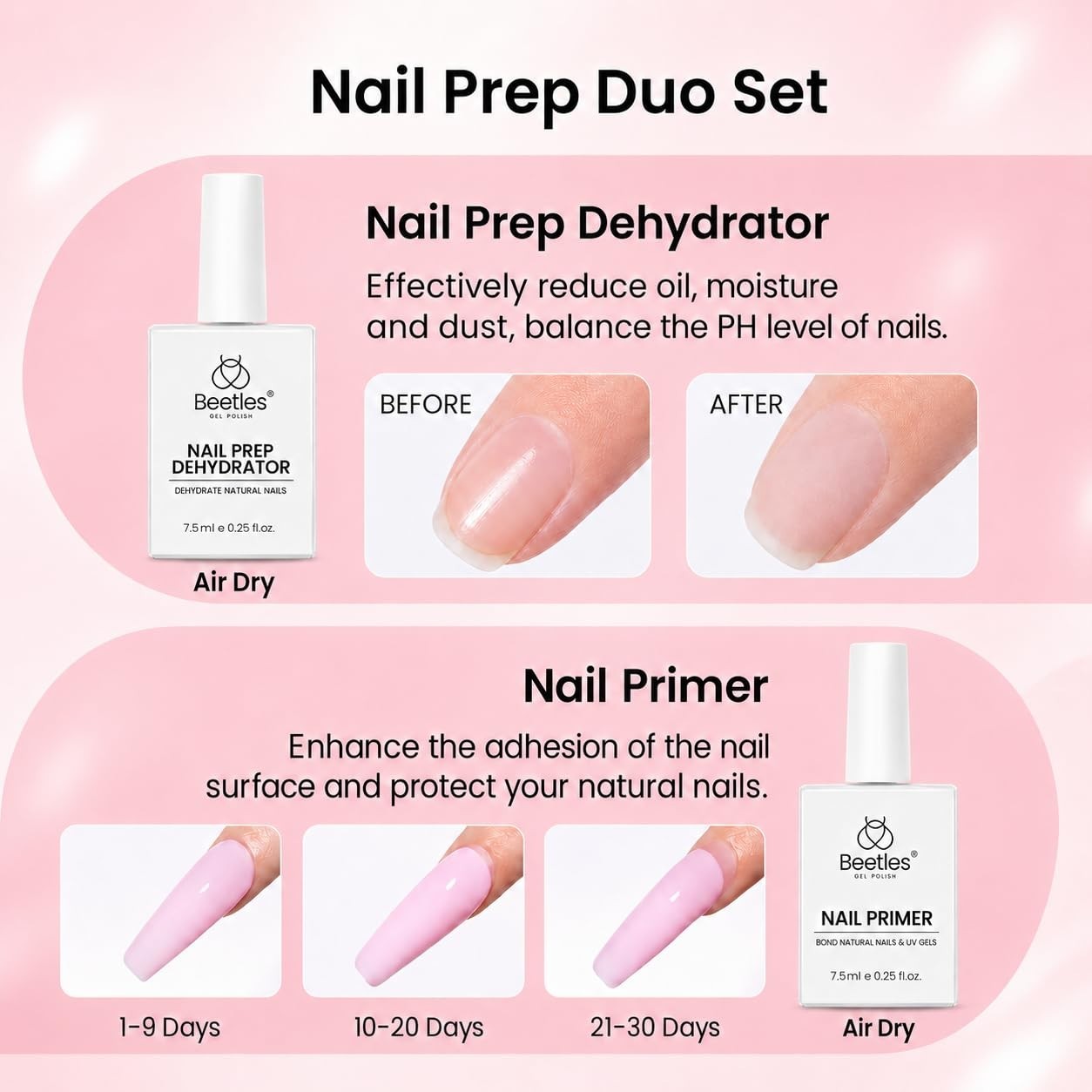 224PCS Long Square Nail Tips Kit with Dehydrator, Primer, UV Lamp & Glue – Stron