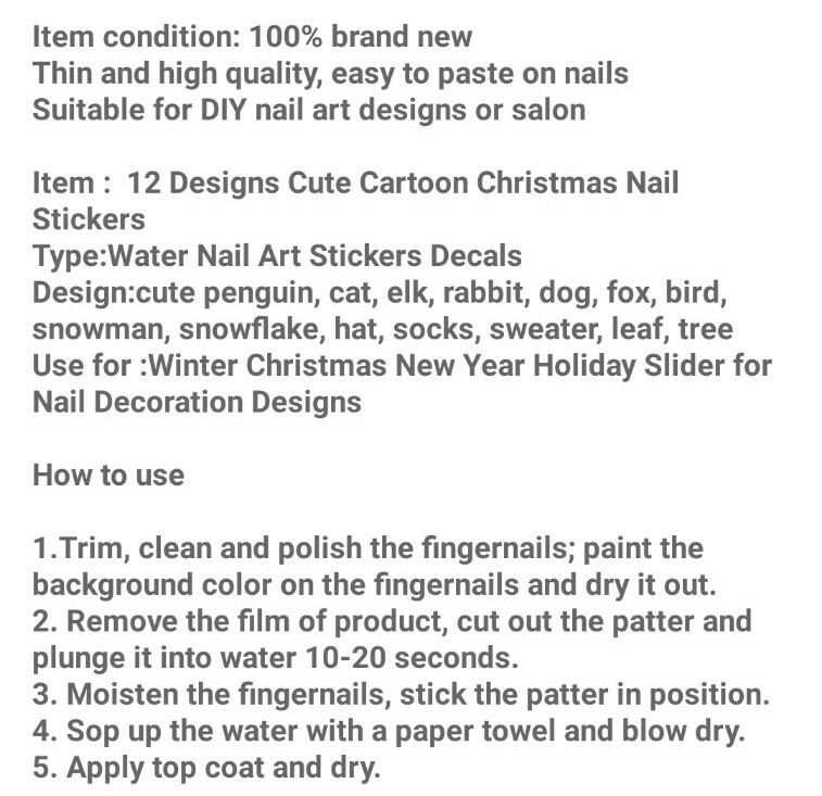 12 Pcs sheets SET Nail Art stickers Valentines day , love
