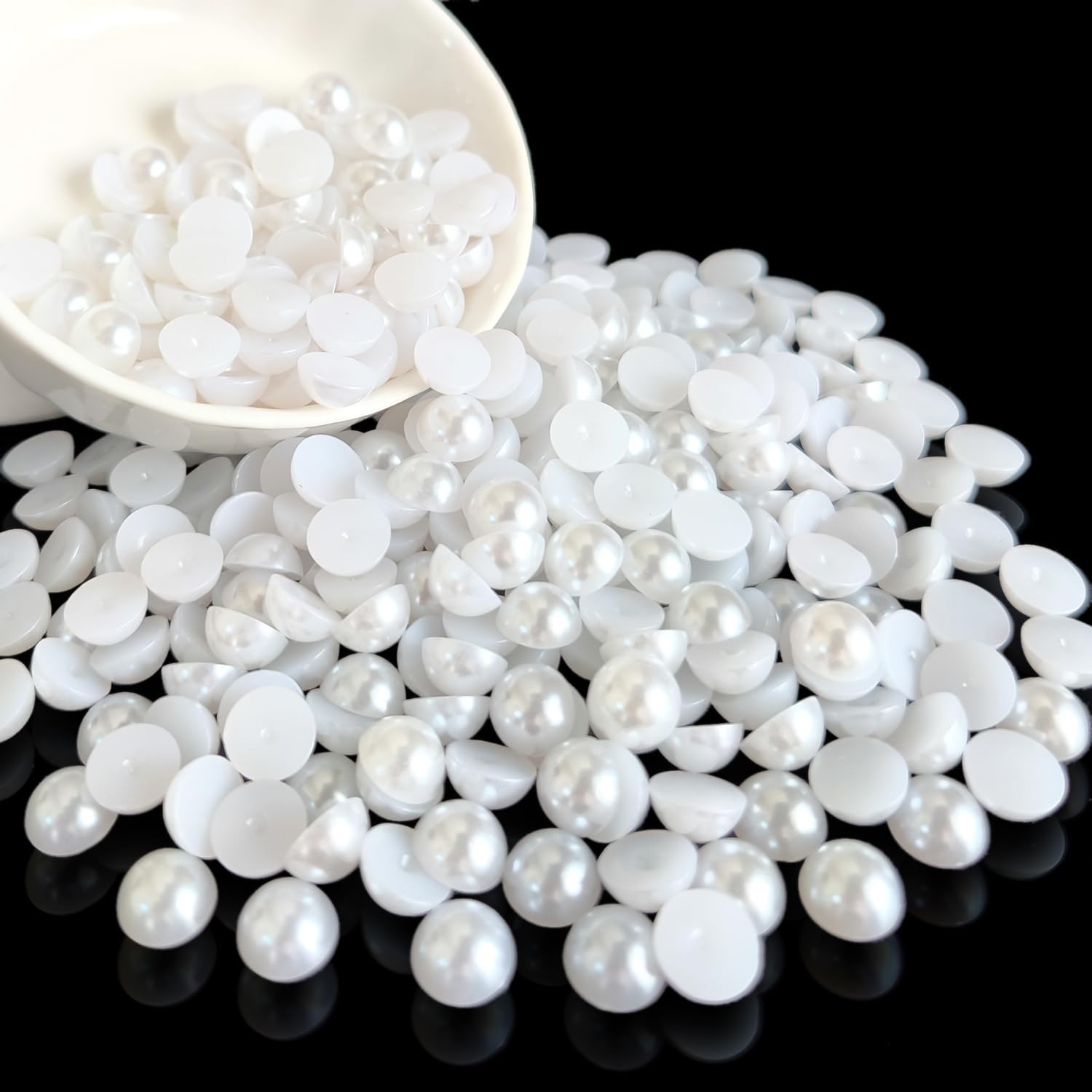 200PCS Flatback Pearls for Crafting Nail Art Half Round Pearls Bulk for Jewel…