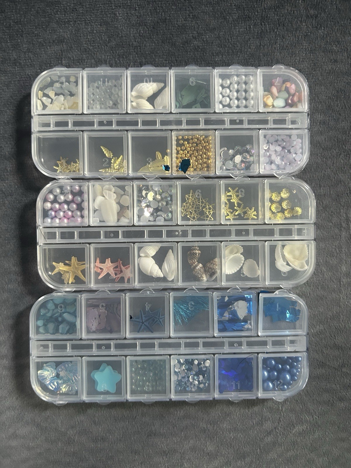 NEW 3D Nail Art Sea Pearls, Bubbles, Starfish, Stars, Seashells (Set of 3)