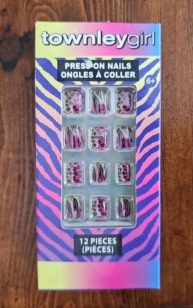 Townley Girl Animal Print, Colorful Nails, 12 Ct