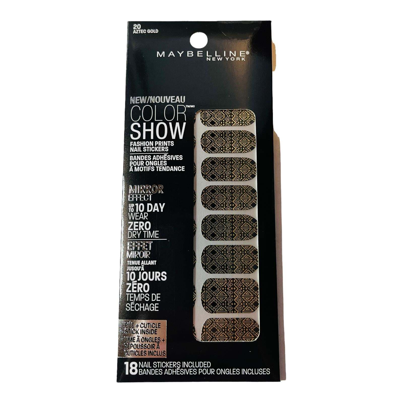 Maybelline Color Show Fashion Prints Mirror Nail Stickers #20 Aztec Gold
