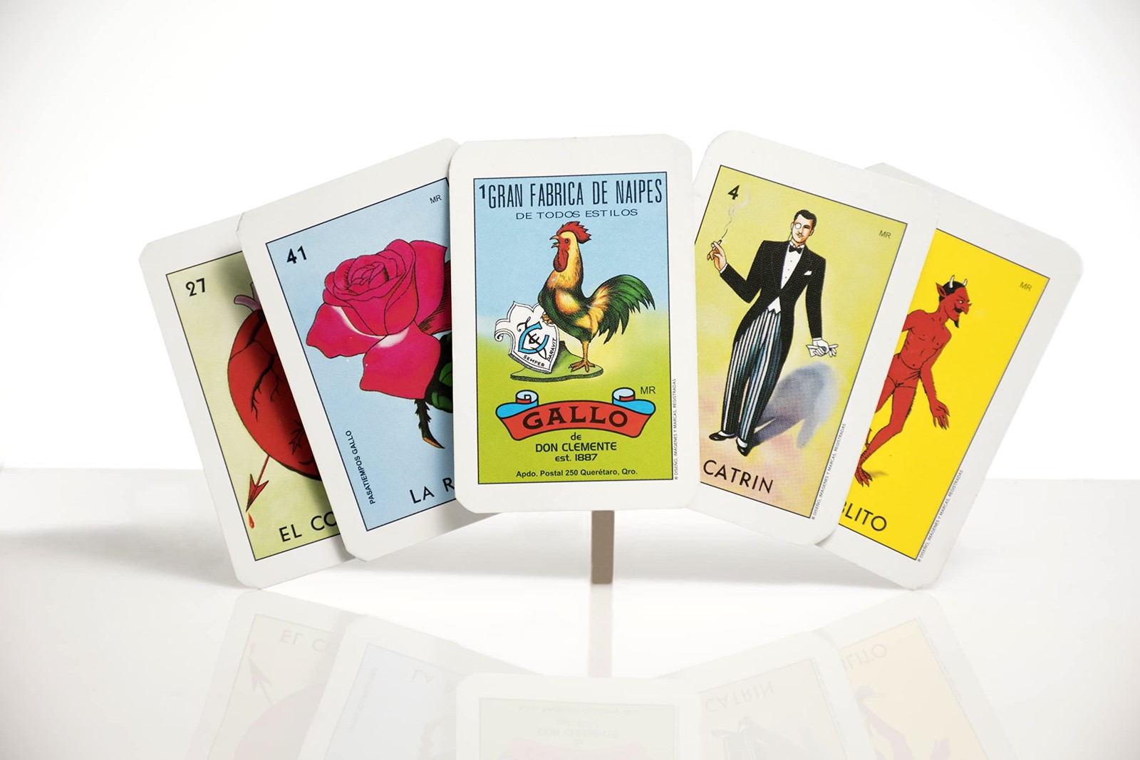Don Clemente Mexican Jumbo Loteria Set, Deck of Cards Fun and Large, White