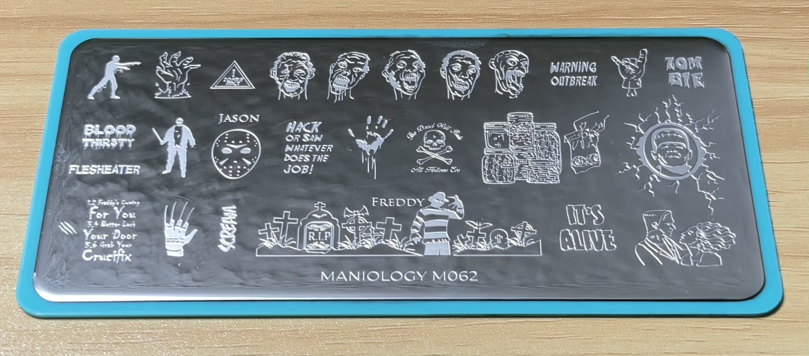 Maniology Nail Stamping Plate Lot M062 Horror Halloween & M265 Cinema Movie HTF