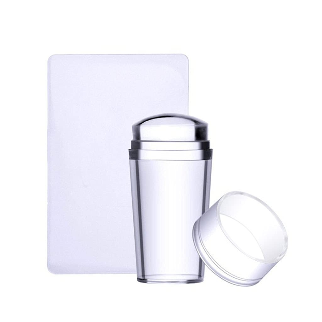 French Tip Tool Nail Art Stamper Kit Clear Silicone Stamping Jelly with Scraper