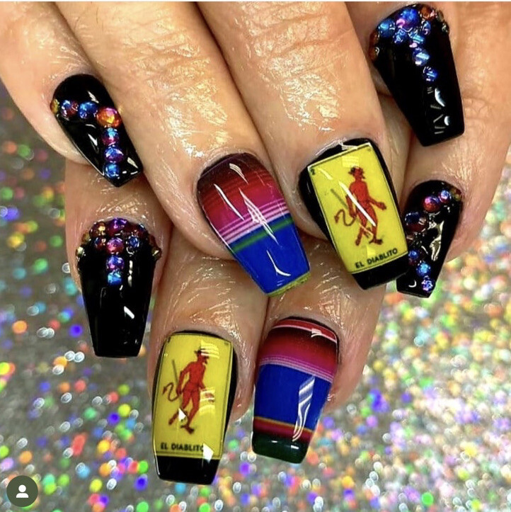 Loteria Bingo Game Latina Nail Decals Water Slide Nail Art Tool Diy Nail Wraps