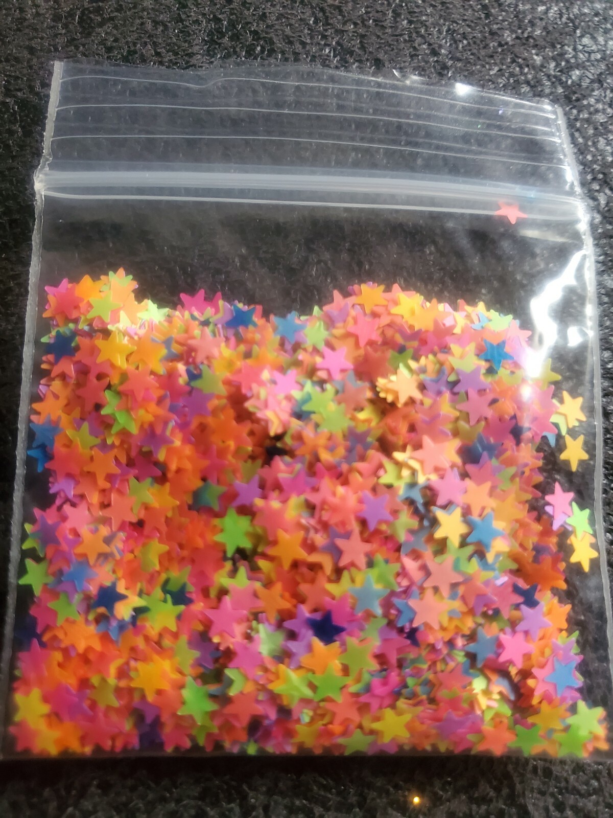 Rainbow stars, mix of 3mm star glitter sequins, matte glitter for nails