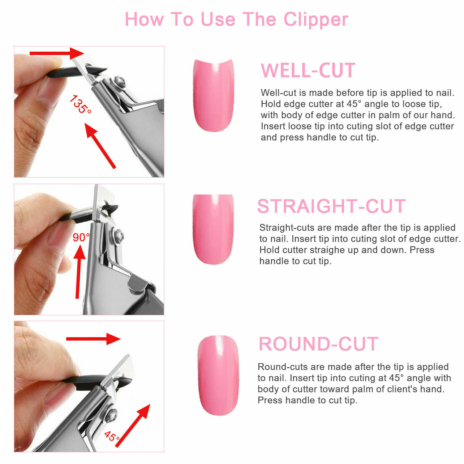 Manicure Tips Cutter Acrylic False Fake Nail Clipper U Edge Art Nail Scissors US