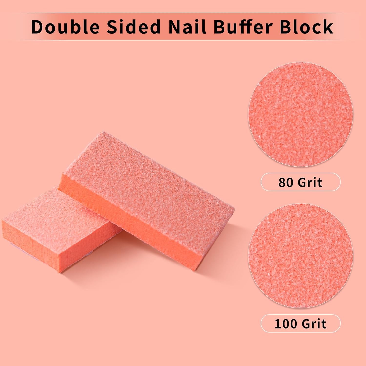 NOVAL 50 PCS Nail Buffer Block Disposable Nail Buffer Blocks Bulk Small Orange